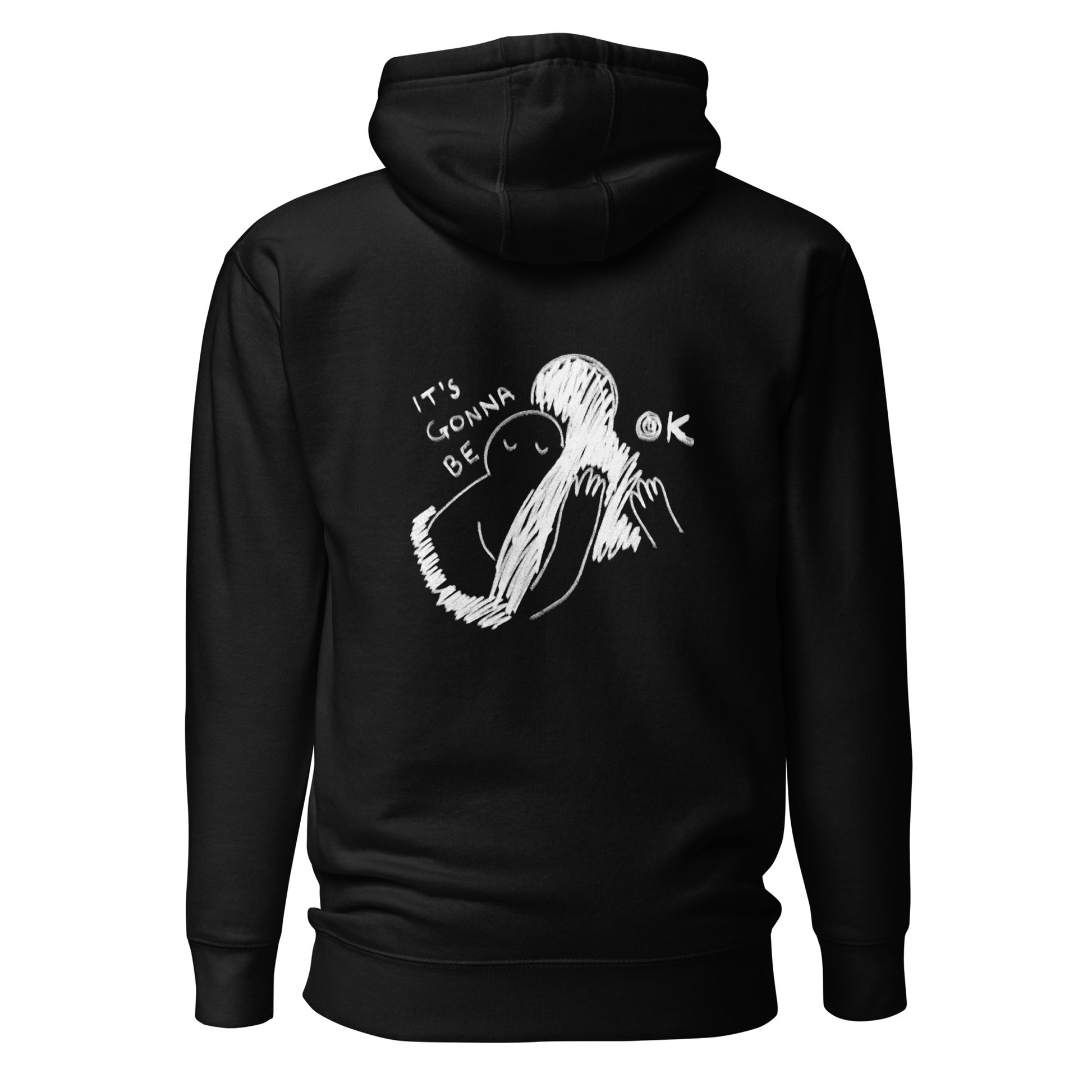 hugs to comfort black hoodie back nap