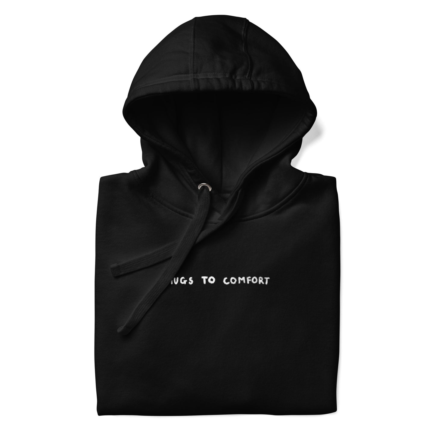 hugs to comfort black hoodie label nap