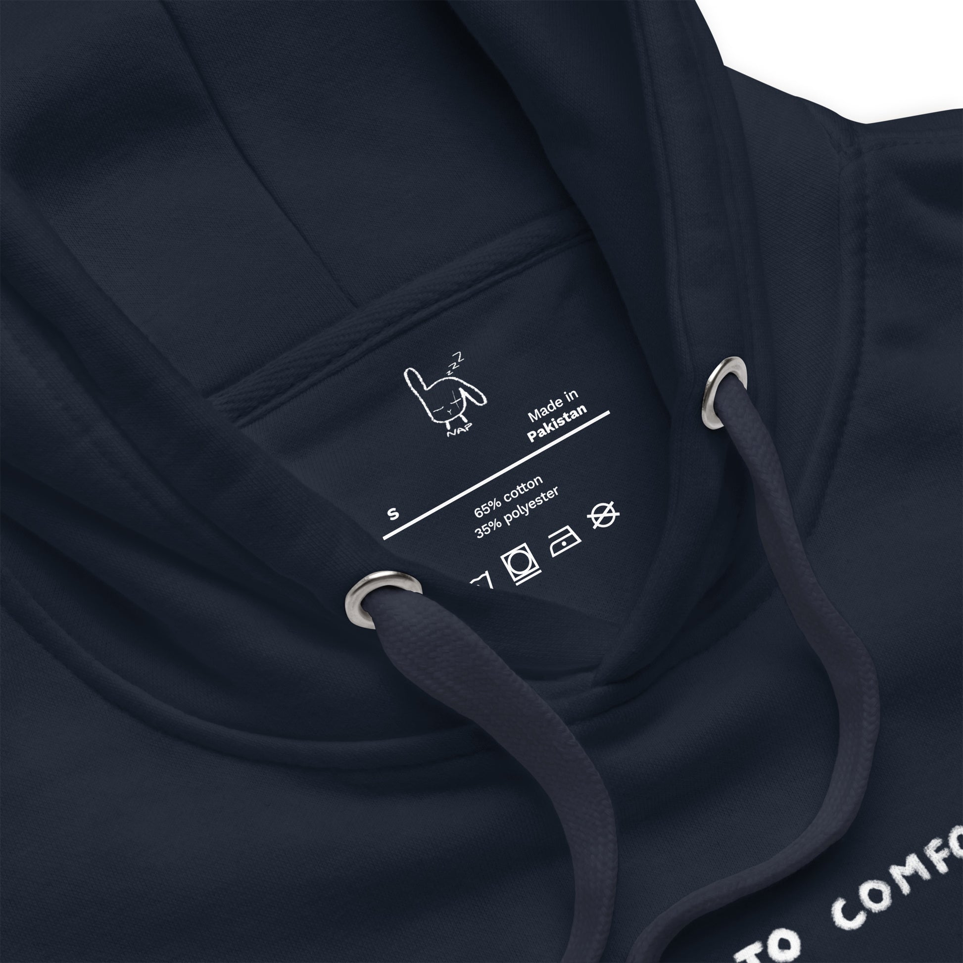 hugs to comfort navy hoodie nap