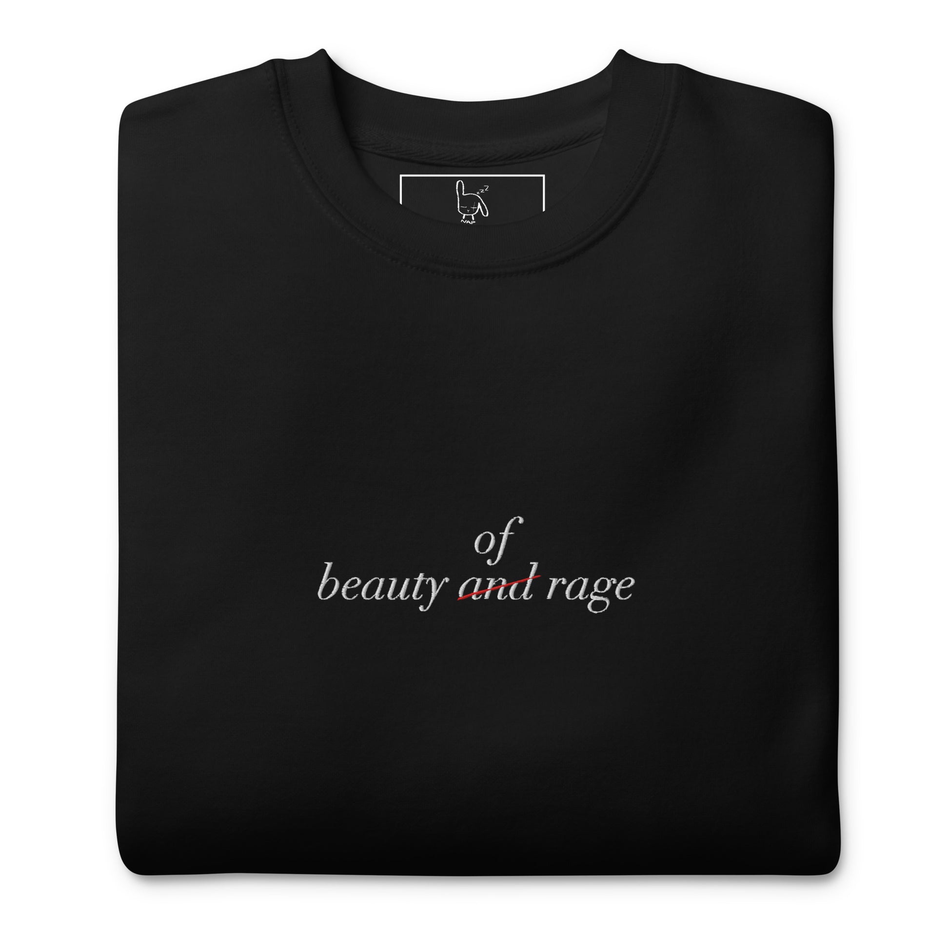 beauty of rage nap sweatshirt black