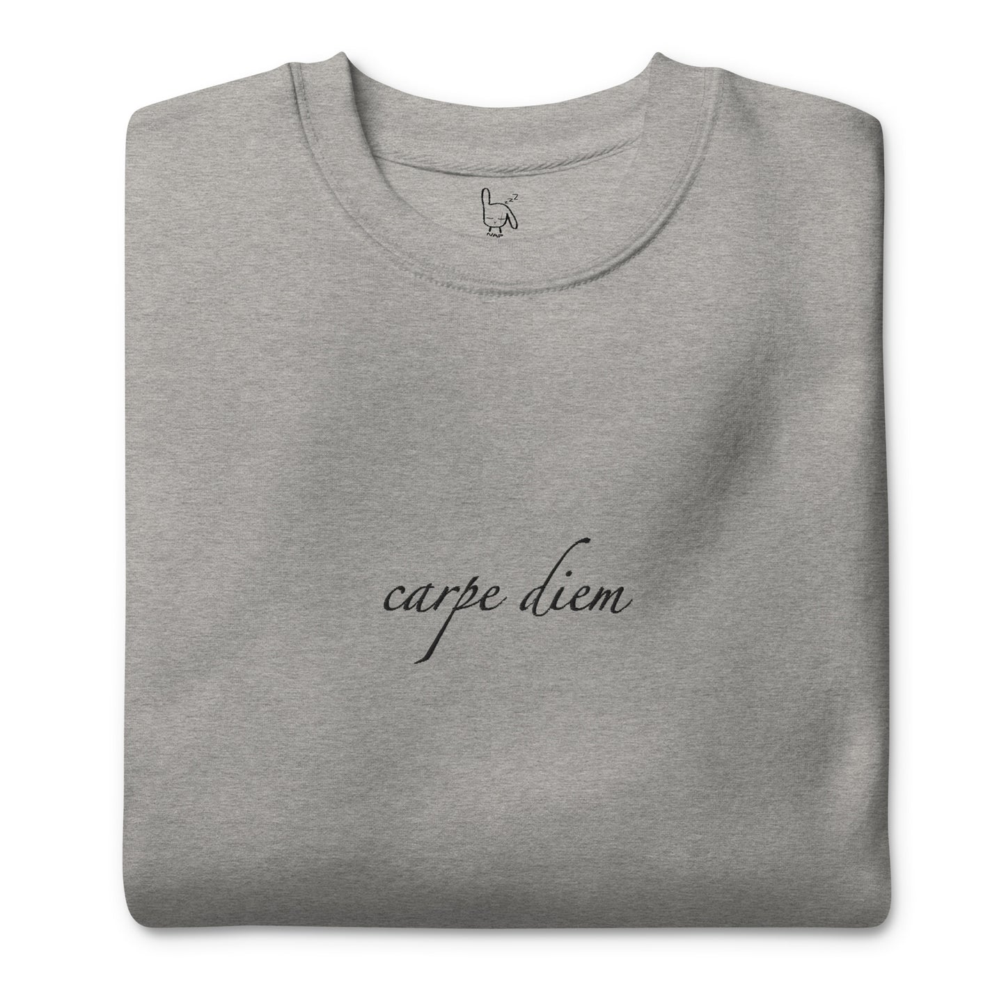 carpe diem grey sweatshirt nap