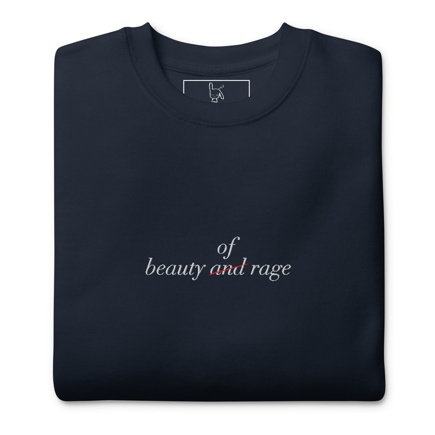 beauty of rage nap sweatshirt navy