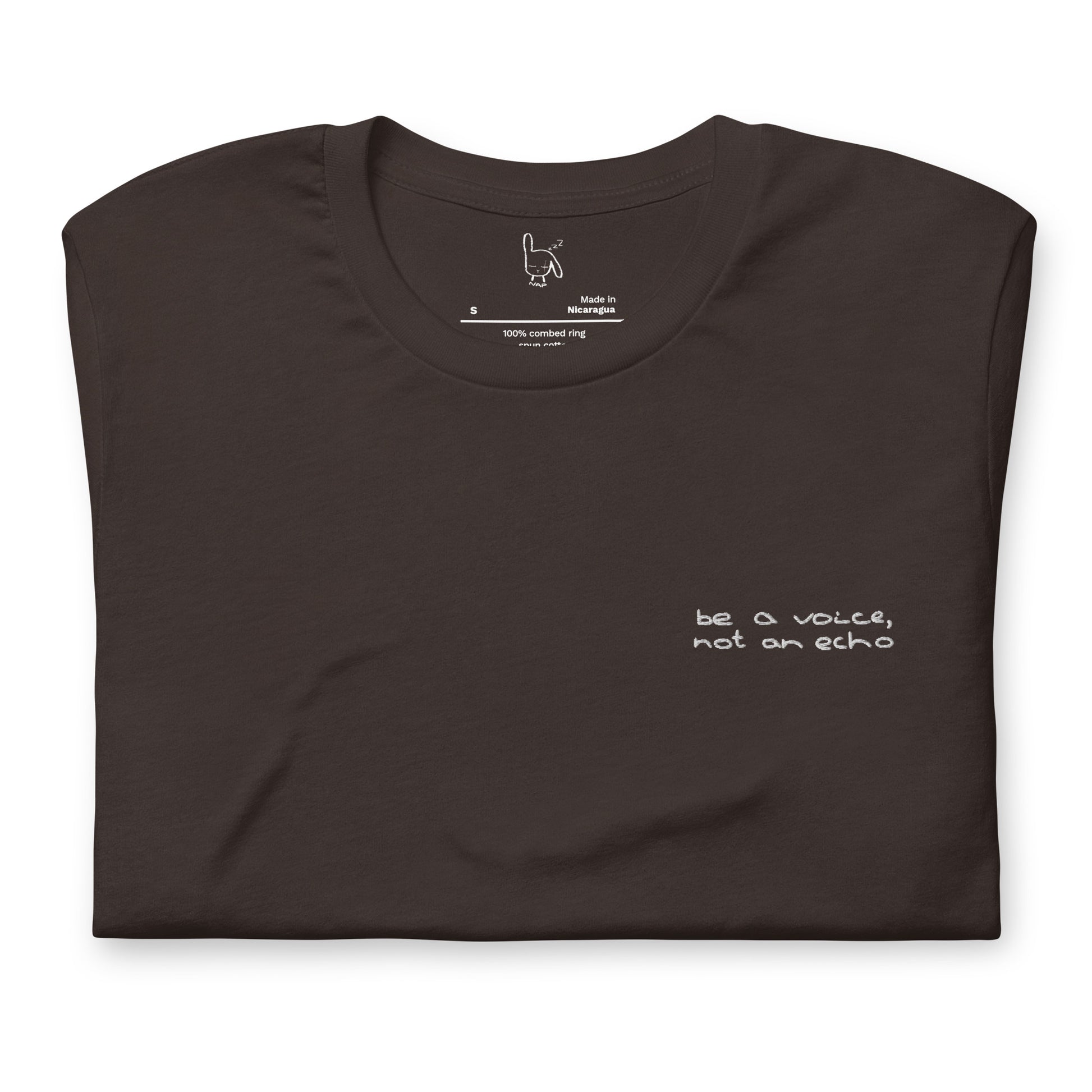 be a voice not an echo brown t-shirt nap