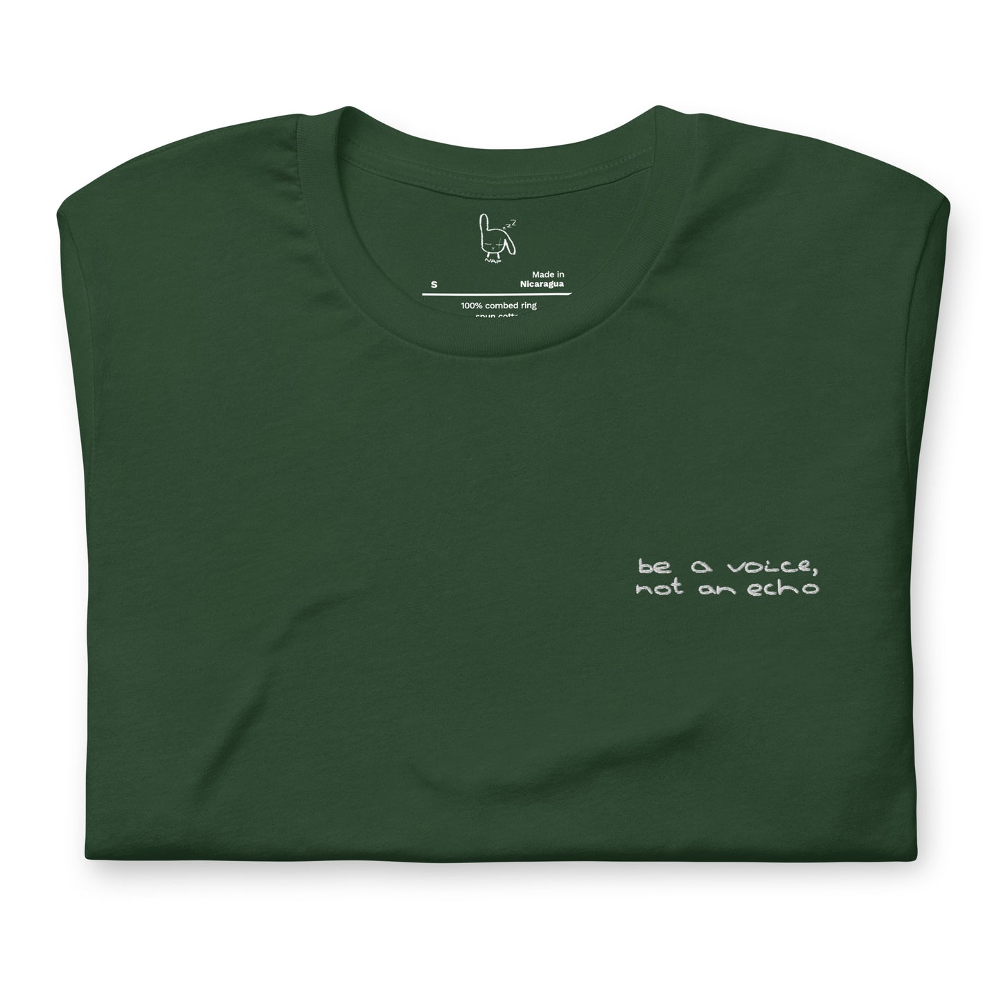 be a voice not an echo green t-shirt nap