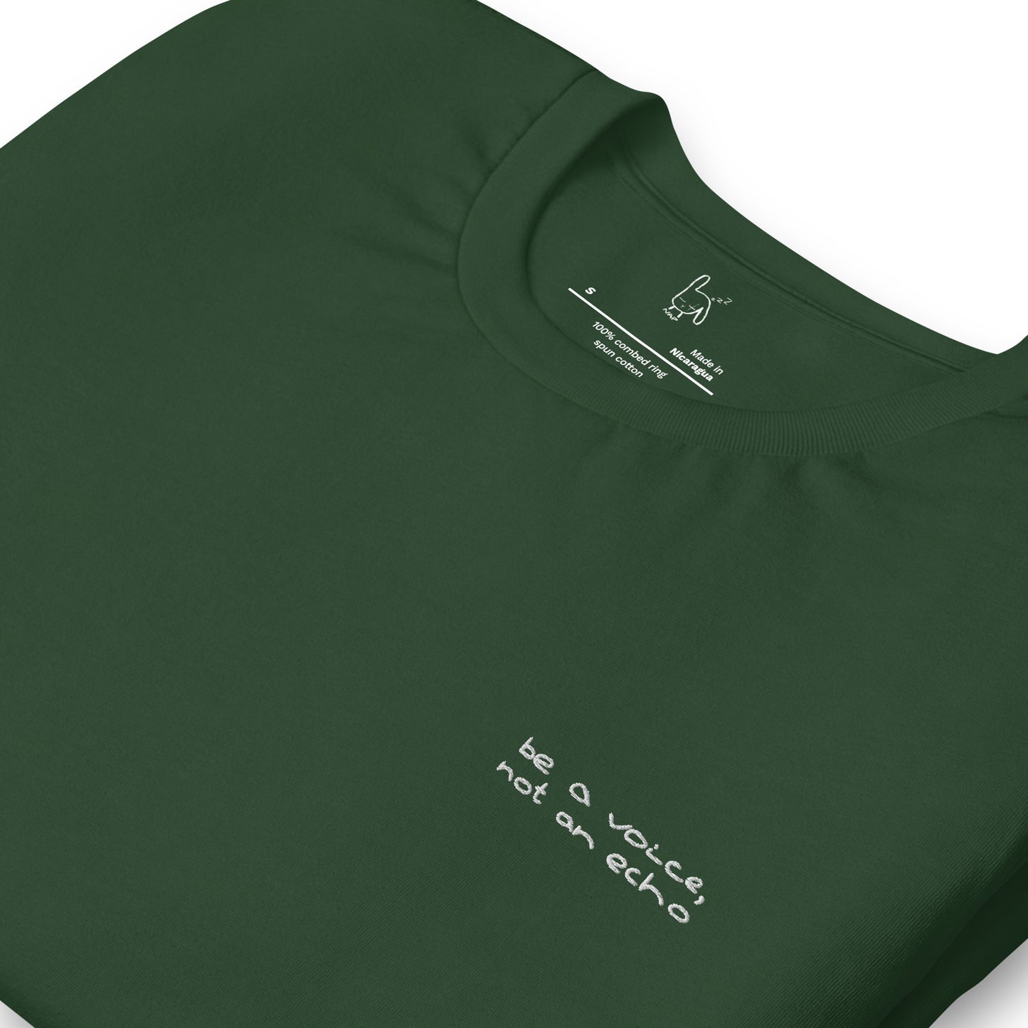 be a voice not an echo green t-shirt nap